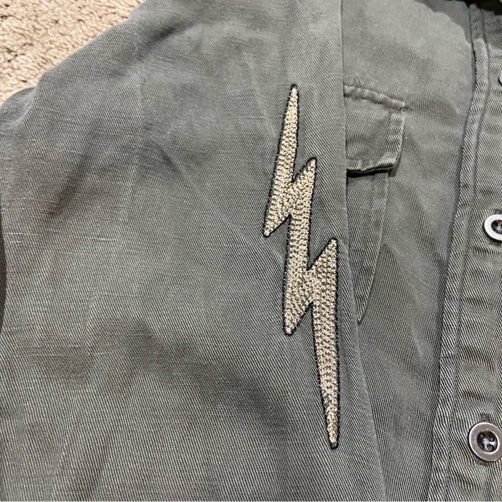 Rails Loren Lightning Bolts Button Up Top Olive G… - image 7